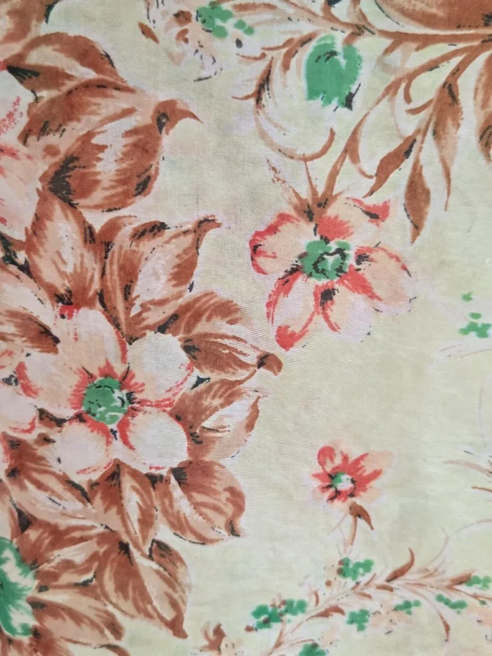 Vintage Floral Silk Scarf Hand Rolled Edges Cottage Garden Flower 30